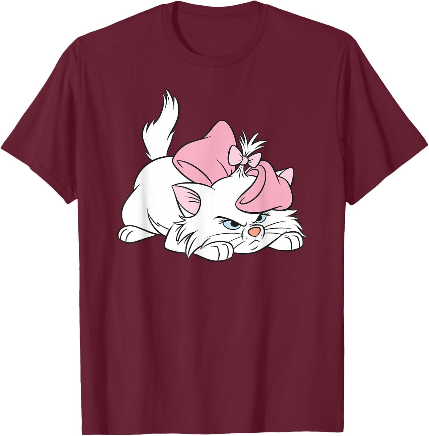 Aristocats Evil Kitten , Black, S T-Shirt - T-Shirt | Maroon