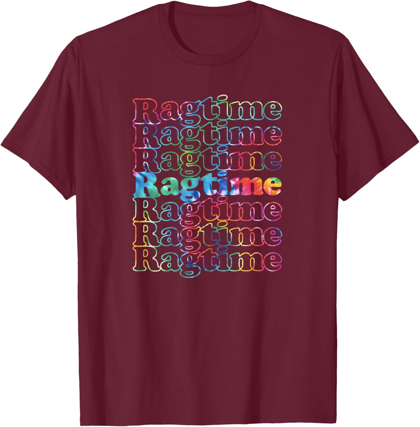 Ragtime Music Tie Dye T-Shirt - T-Shirt | Maroon