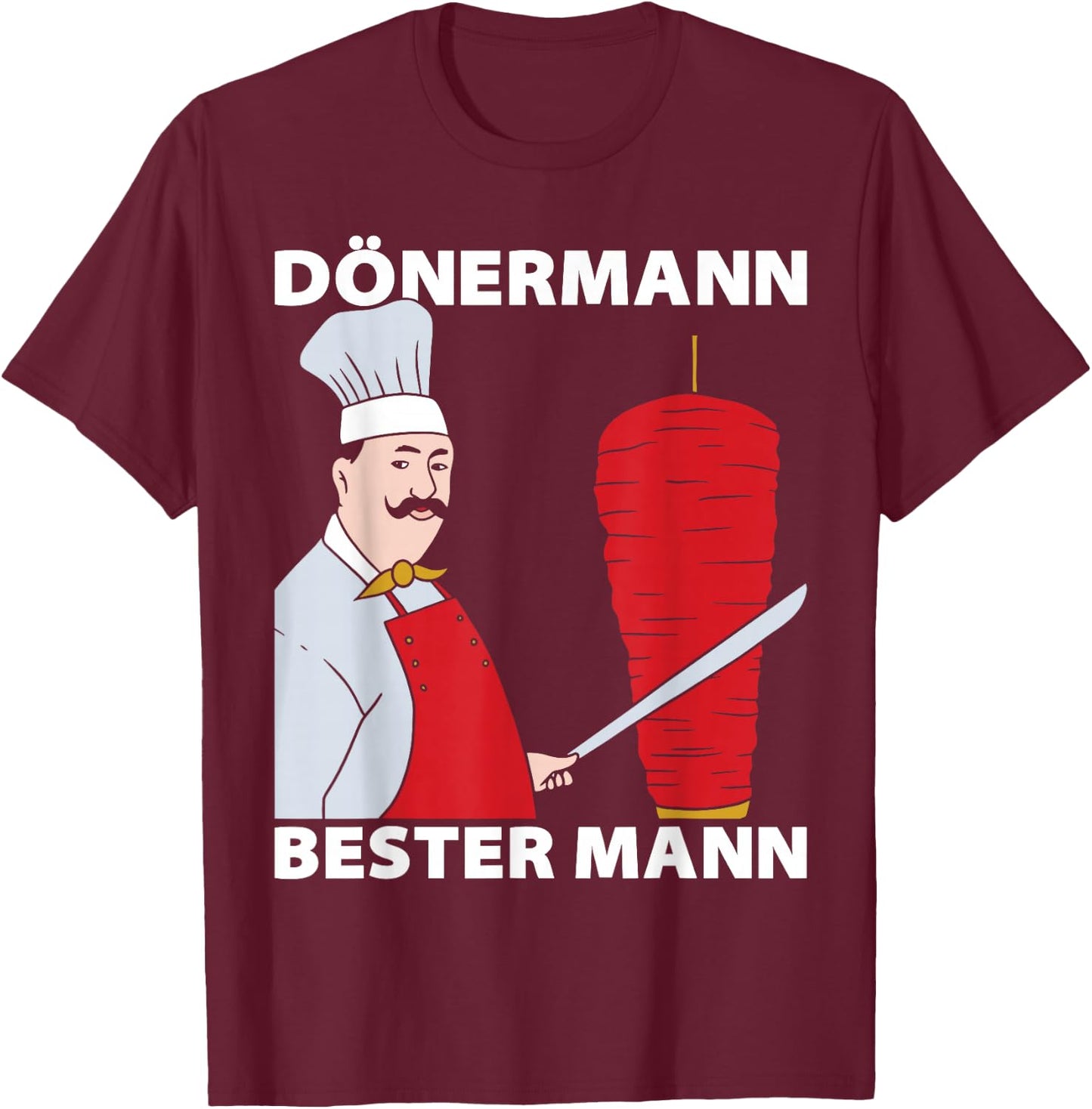 Dönermann Bester Mann Kebab Liebhaber Döner Spieß Dürüm T-Shirt - T-Shirt | Maroon