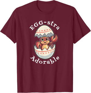 Egg-stra Adorable – Cute Baby Hermit Crab Happy Easter Egg T-Shirt - T-Shirt | Maroon