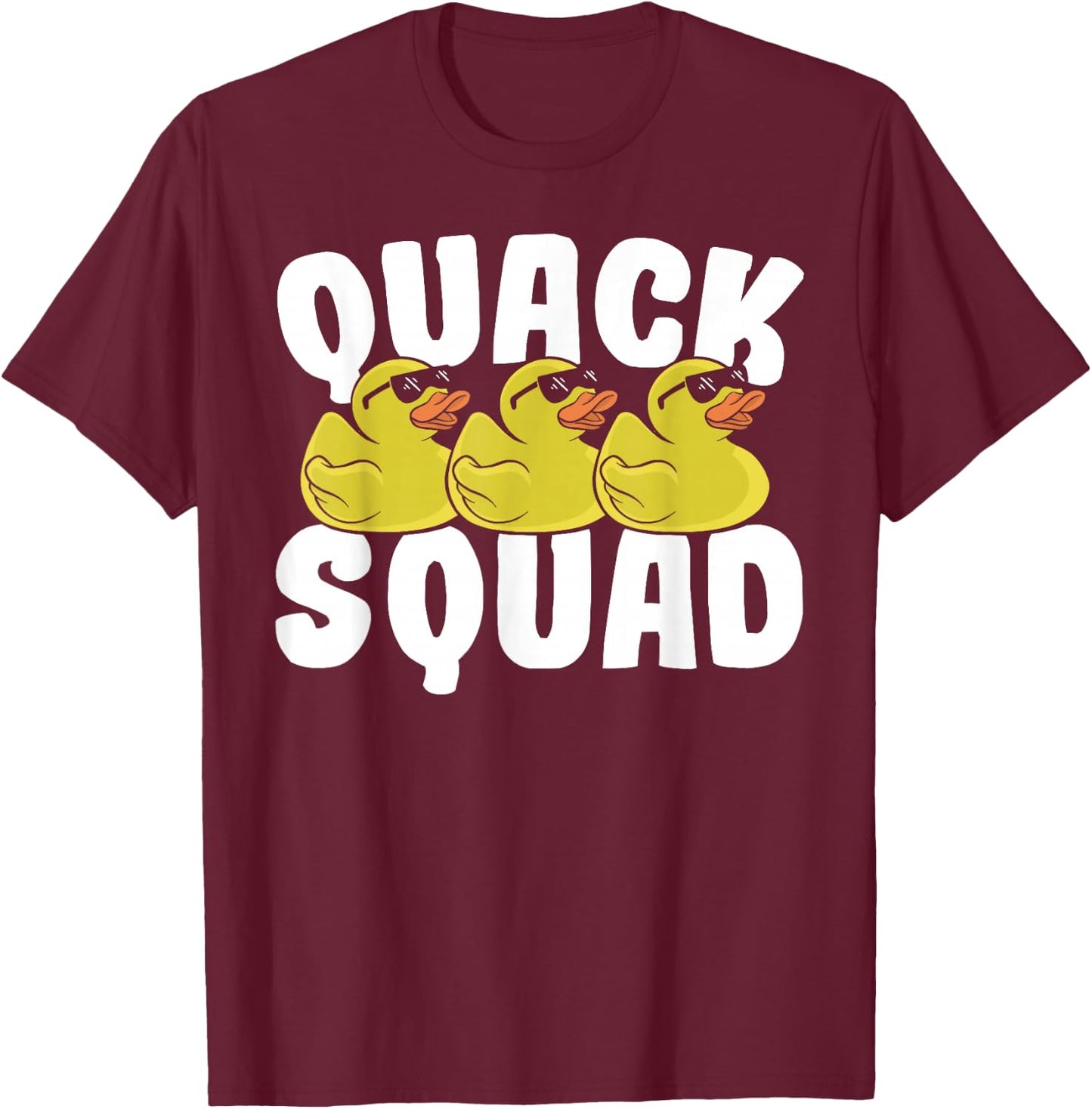 Rubber Ducky Quack Squad Family Cute Rubber Duck Squad T-Shirt - T-Shirt | Maroon