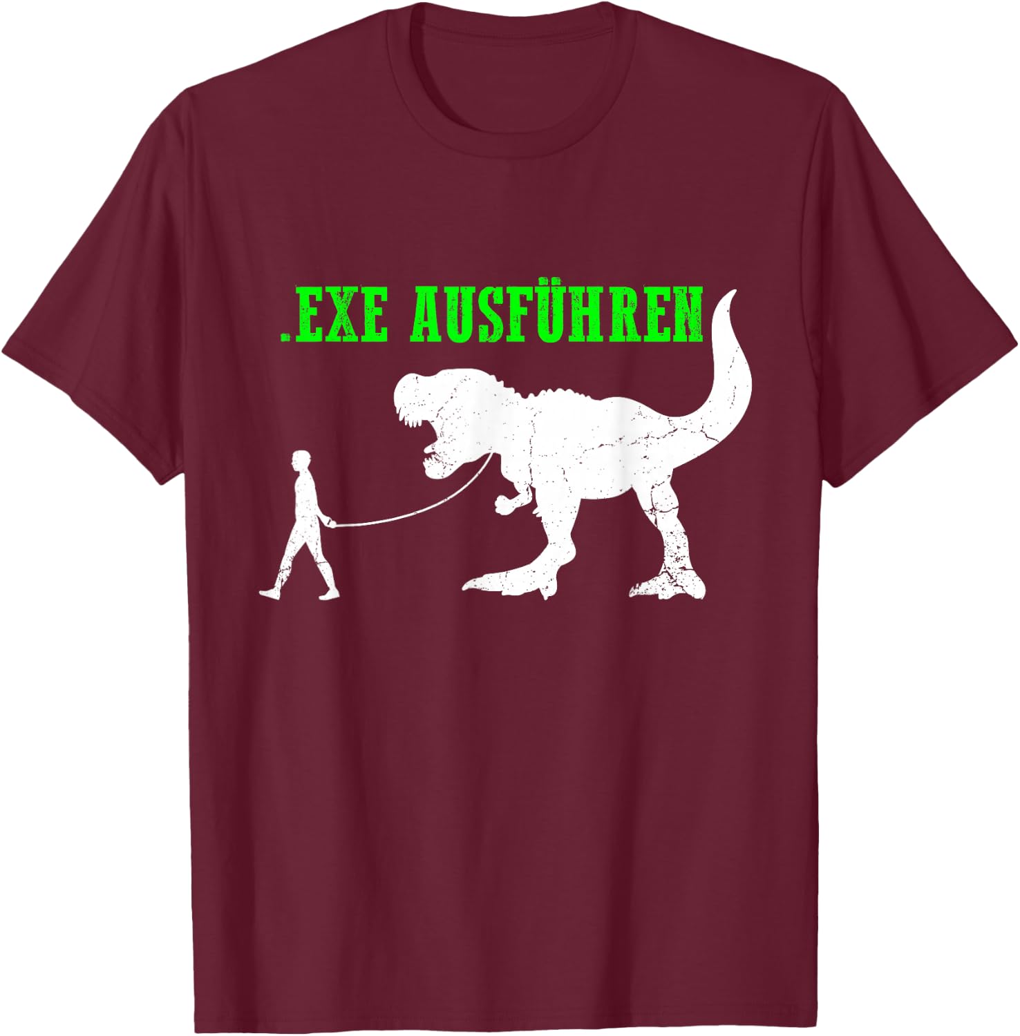 Admin Programmierer ITler Informatiker Spruch EXE Ausführen T-Shirt - T-Shirt | Maroon