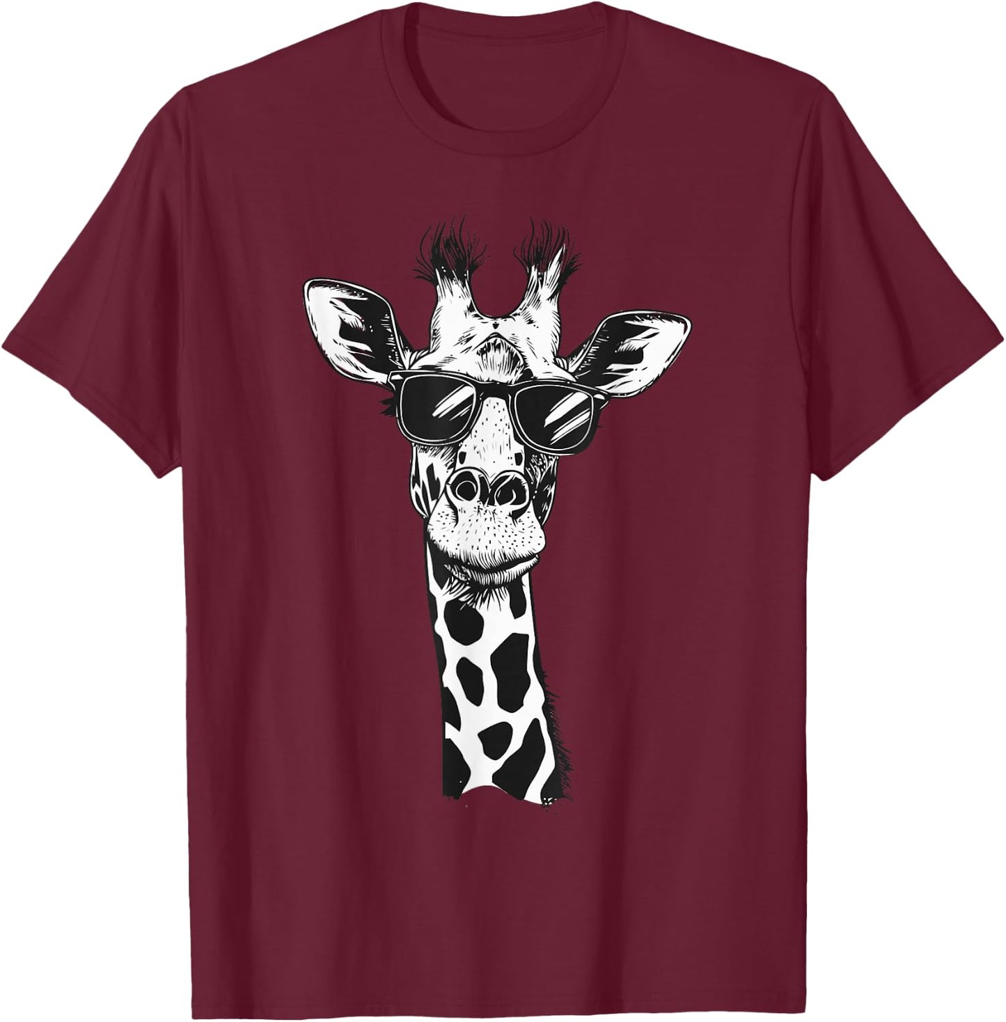 Giraffe Mit Sonnenbrille T-Shirt - T-Shirt | Maroon