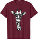 Giraffe With Sunglasses T-Shirt - T-Shirt | Maroon