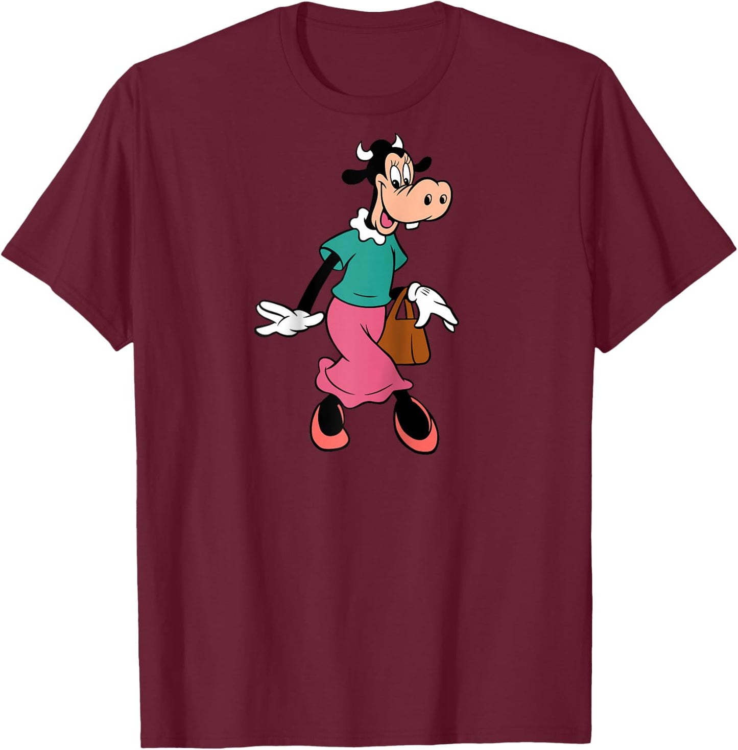 Disney Clarabelle Cow Out for a Stroll Raglan Baseball T-Shirt - T-Shirt | Maroon