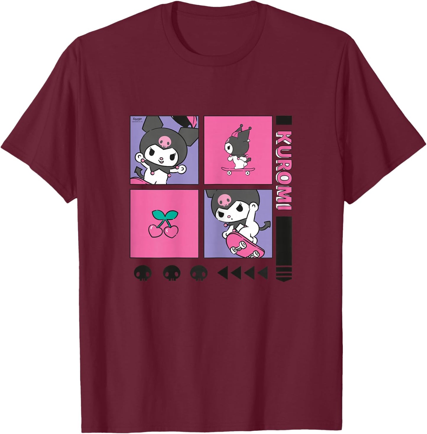 Hello Kitty - Kuromi Original Action T-Shirt - T-Shirt | Maroon
