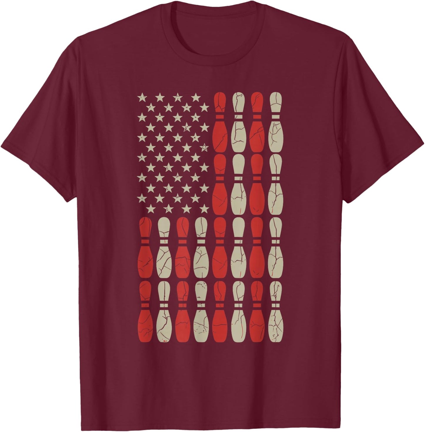 USA Bowling American Bowler T-Shirt - T-Shirt | Maroon
