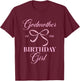 Godmother Of The Birthday Girl Coquette Aesthetic Pink Bow T-Shirt - T-Shirt | Maroon