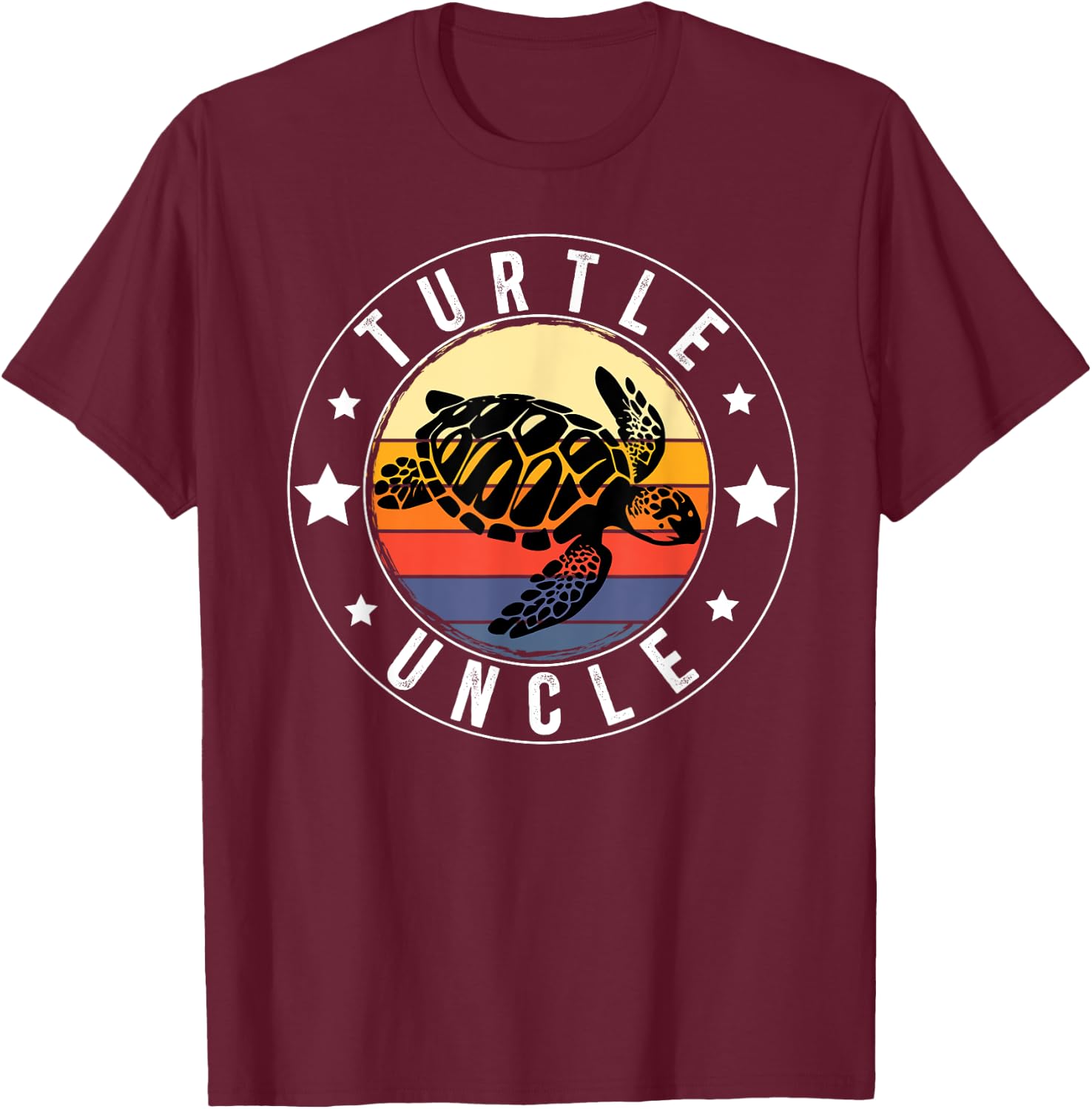 Turtle Uncle Retro Turtle Owner Turtle Lover T-Shirt - T-Shirt | Maroon