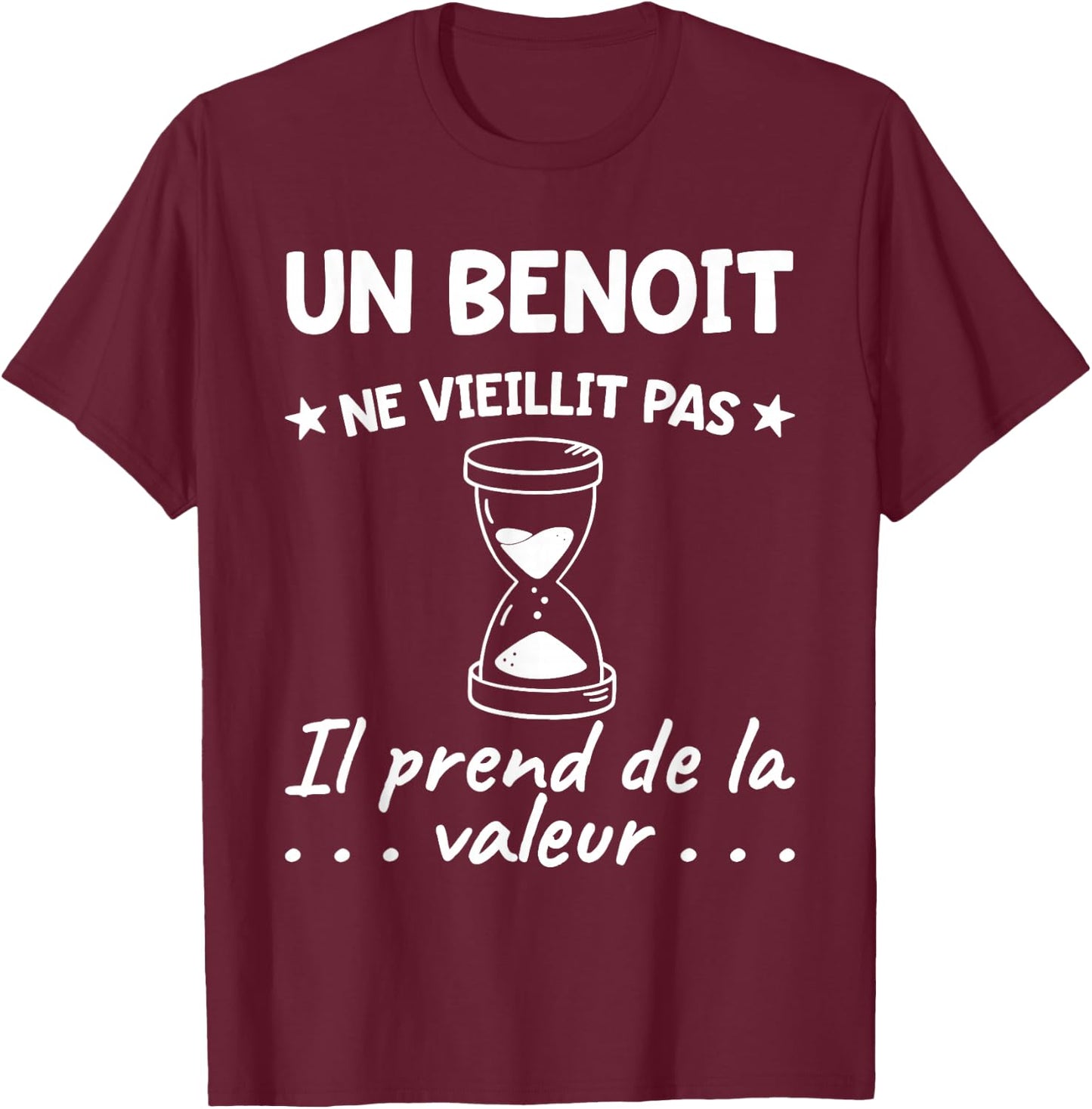 Benoit Value | Birthday Funny Funny Dad Father Name T-Shirt - T-Shirt | Maroon