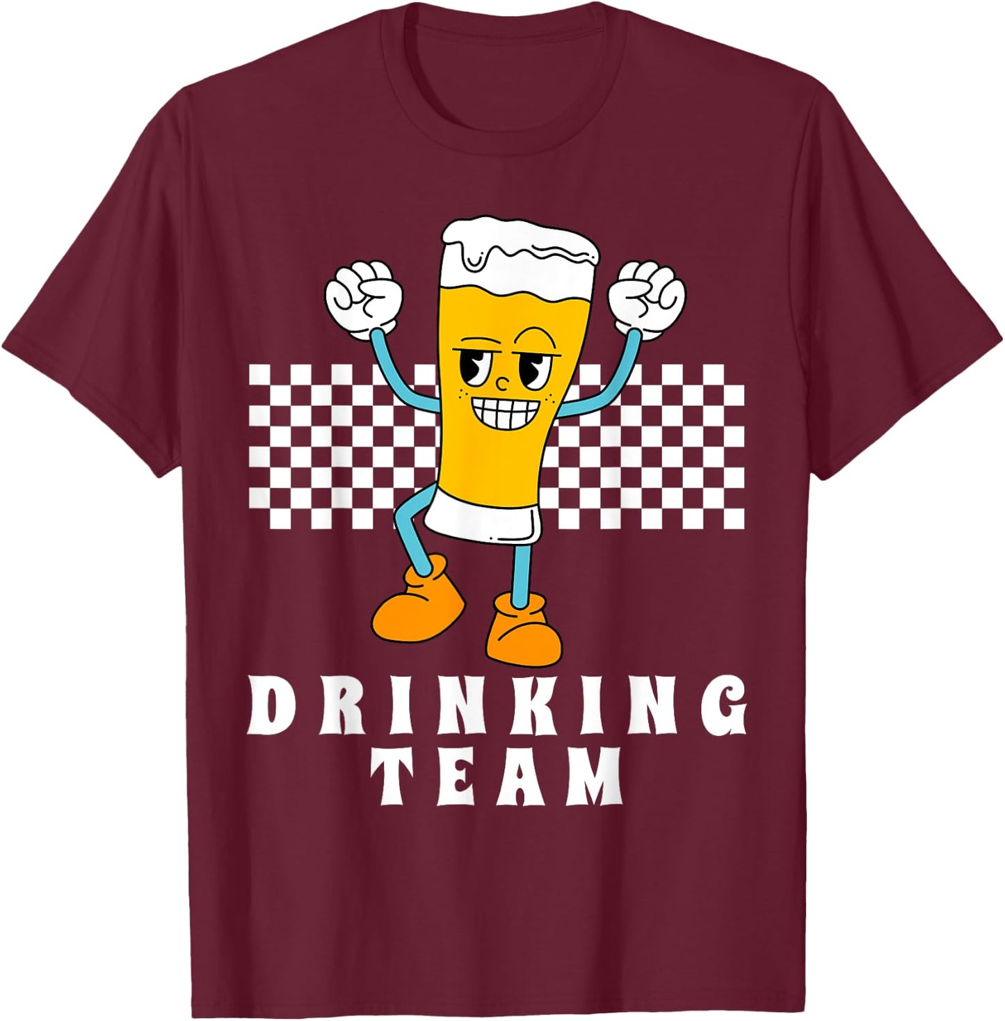 Drinking Team Groovy Matching Beer Vacation T-Shirt - T-Shirt | Maroon
