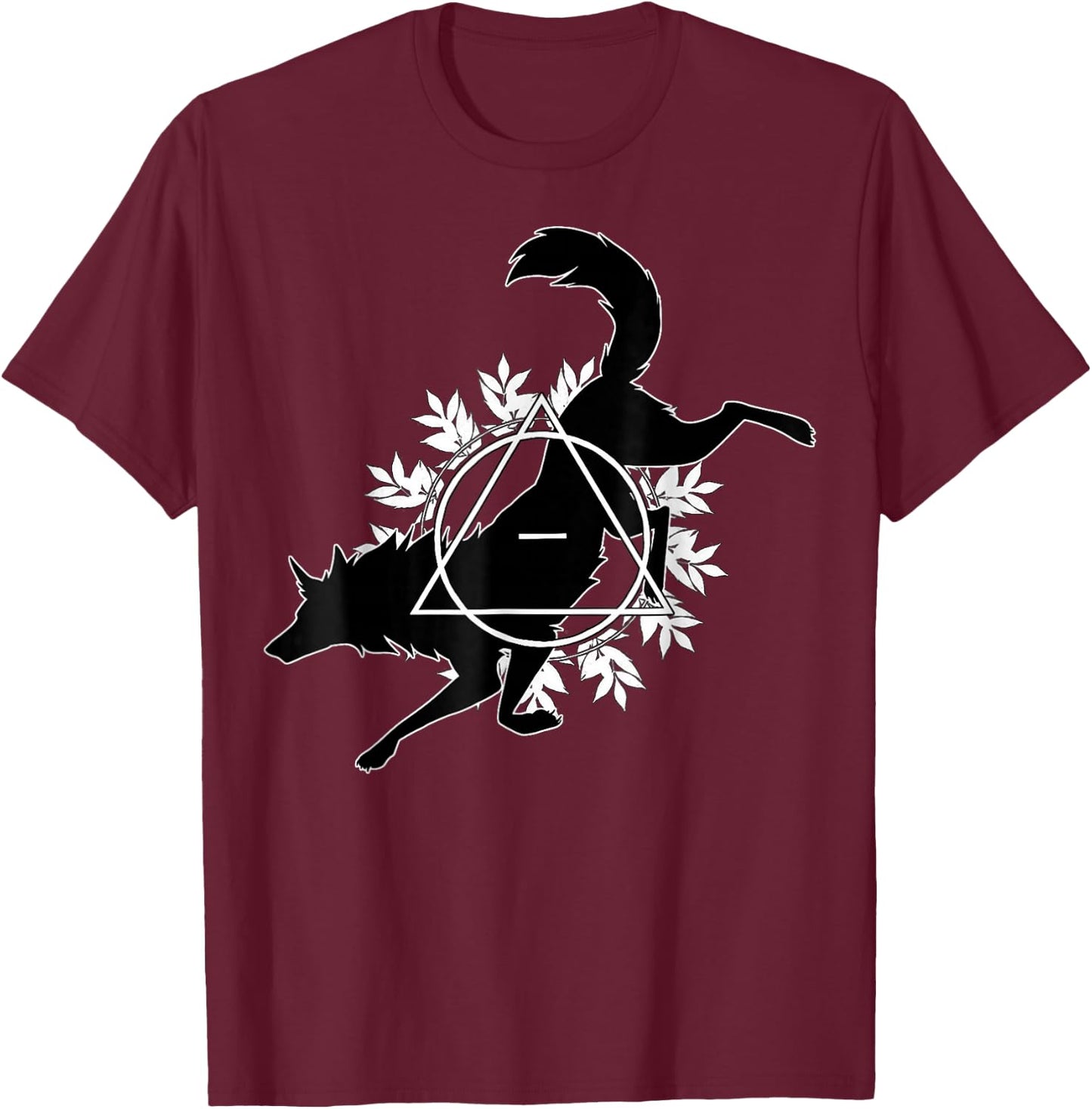 Wolf Heulen Berge Natur Tier Kunst Tierliebhaber Wolf , black T-Shirt - T-Shirt | Maroon