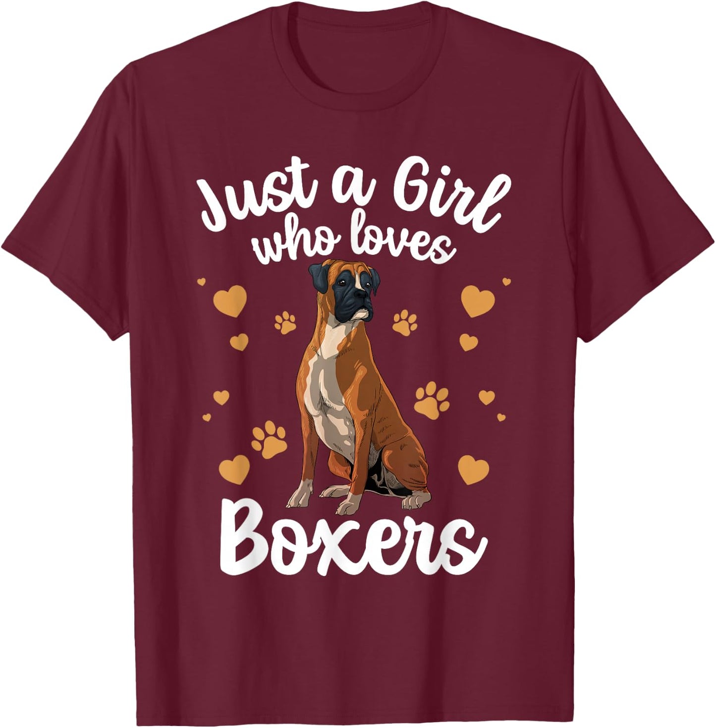 Cool Boxer Dog For Girls Women Kids Dog Trainer Boxer Lovers T-Shirt - T-Shirt | Maroon