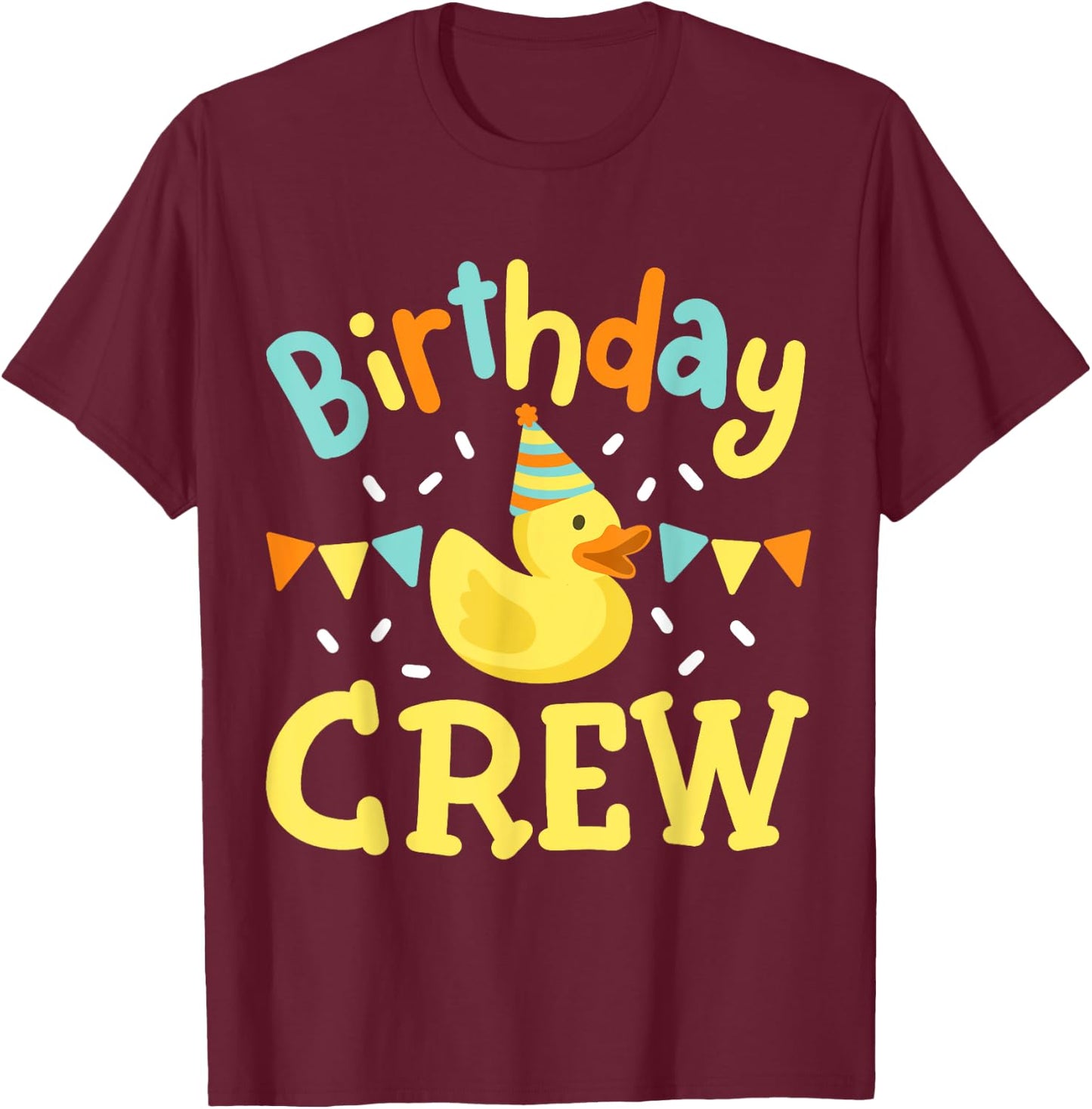Birthday Crew Kids Girls Boys Bday Rubber Duck Party Family T-Shirt - T-Shirt | Maroon