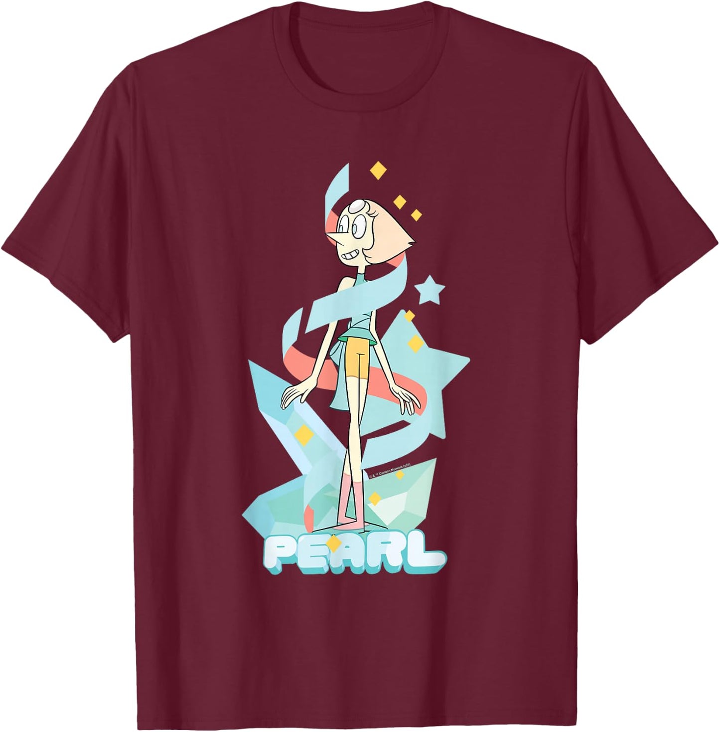 Steven Universe Pearl Power T-Shirt - T-Shirt | Maroon