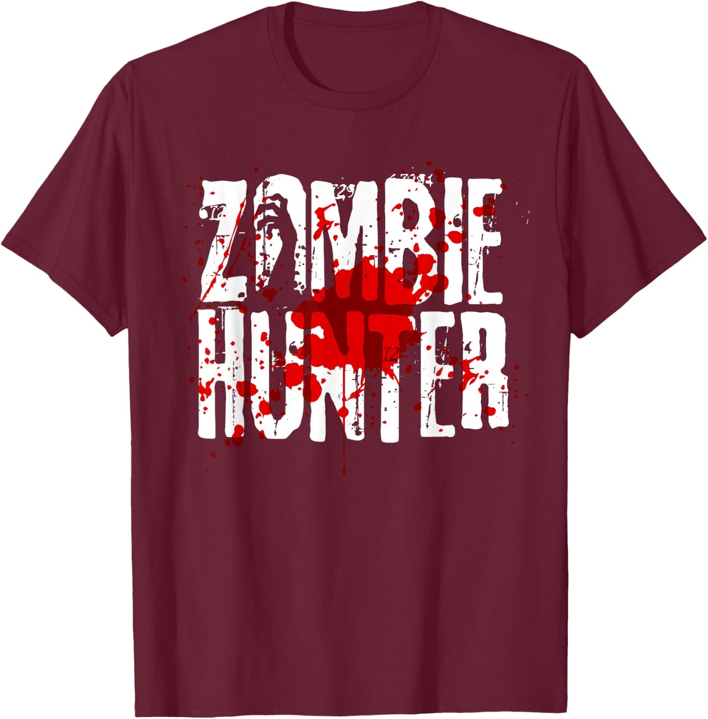 Funny Zombie Hunter Design For Boys Girls Halloween Hunting T-Shirt - T-Shirt | Maroon