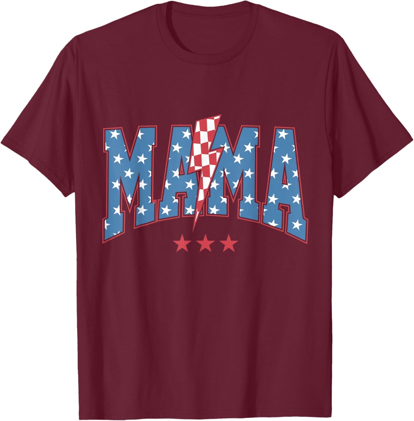 Mama Dada Mini 4th of July American Family Matching T-Shirt - T-Shirt | Maroon