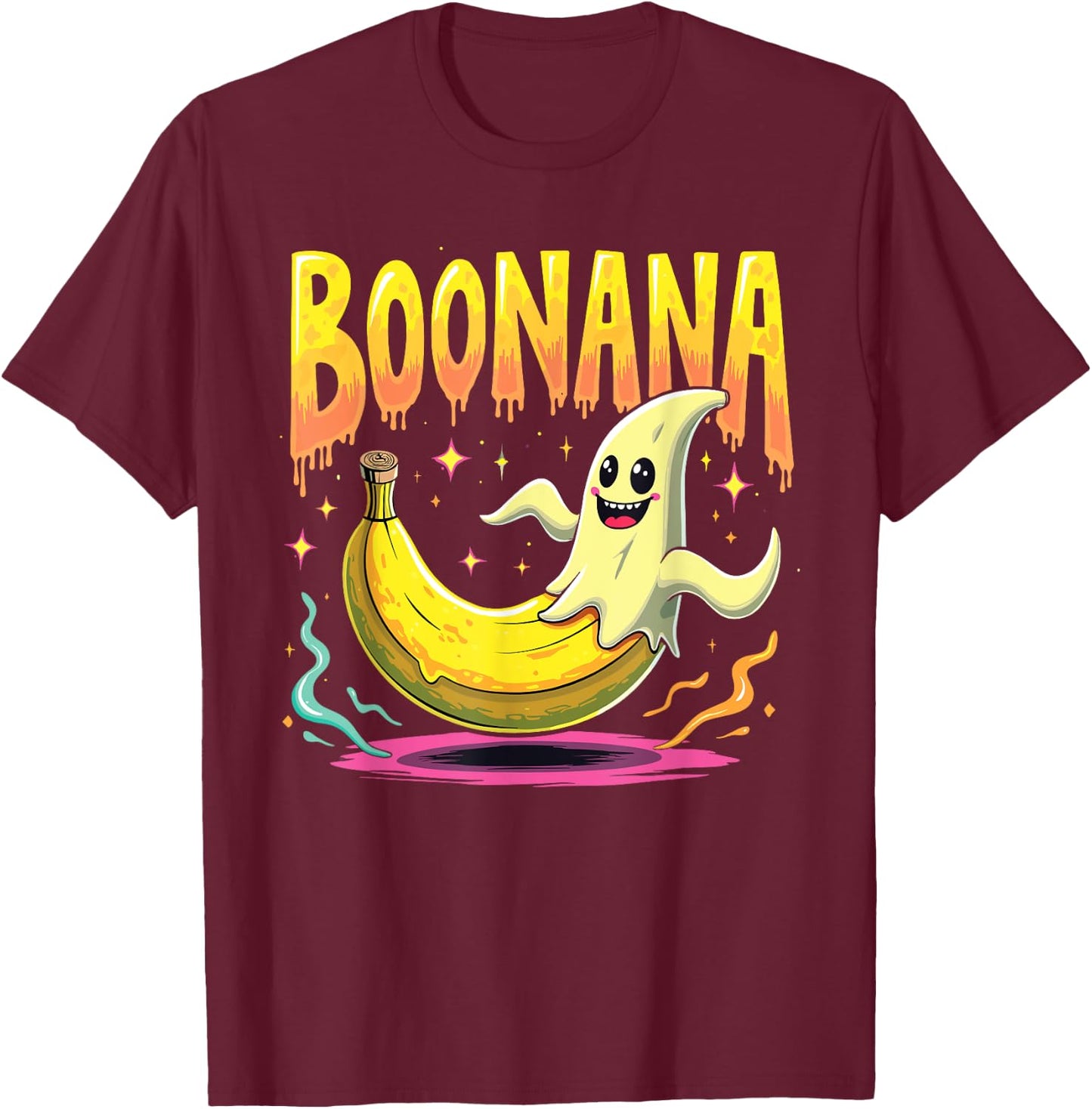 Boonana Costume Funny Ghost Banana for Halloween T-Shirt - T-Shirt | Maroon