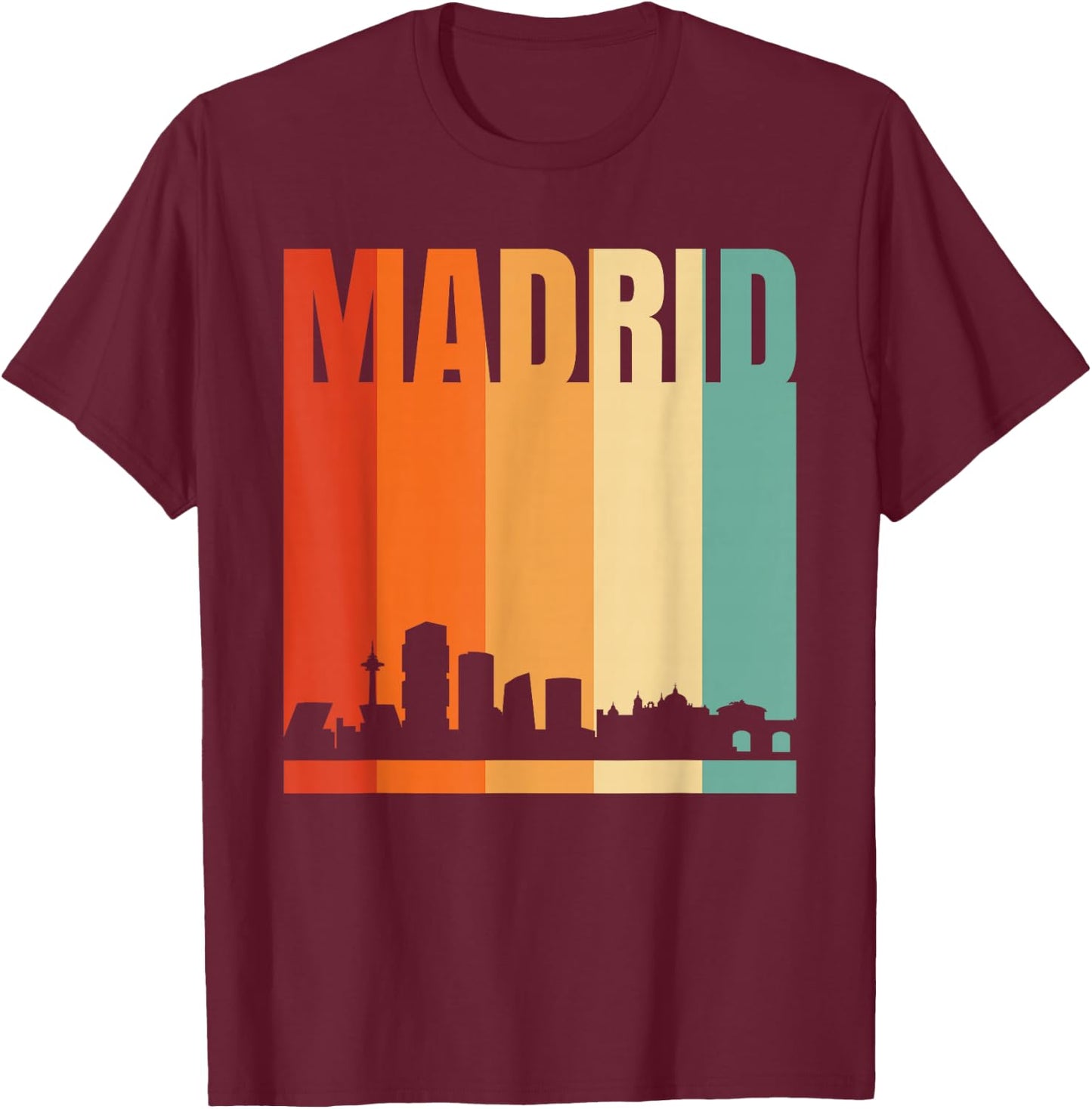 Madrid Skyline T-Shirt - T-Shirt | Maroon