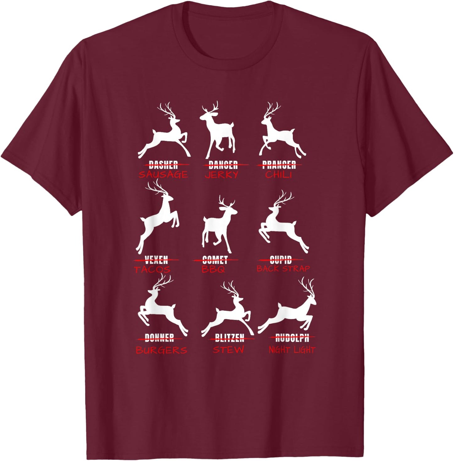 Funny Deer Hunters Reindeer Hunting T-Shirt - T-Shirt | Maroon