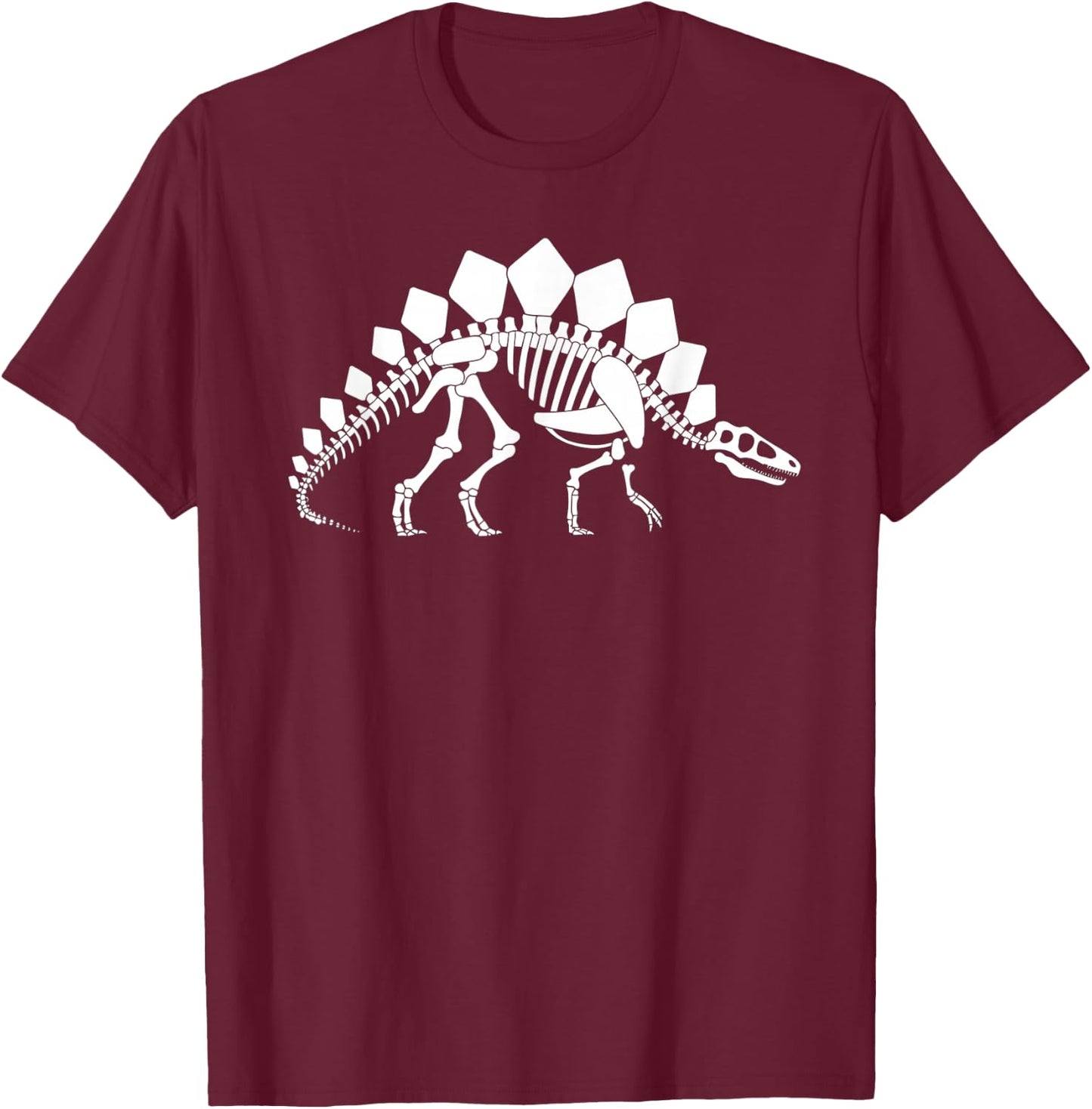Stegosaurus Skeleton T-Shirt - T-Shirt | Maroon