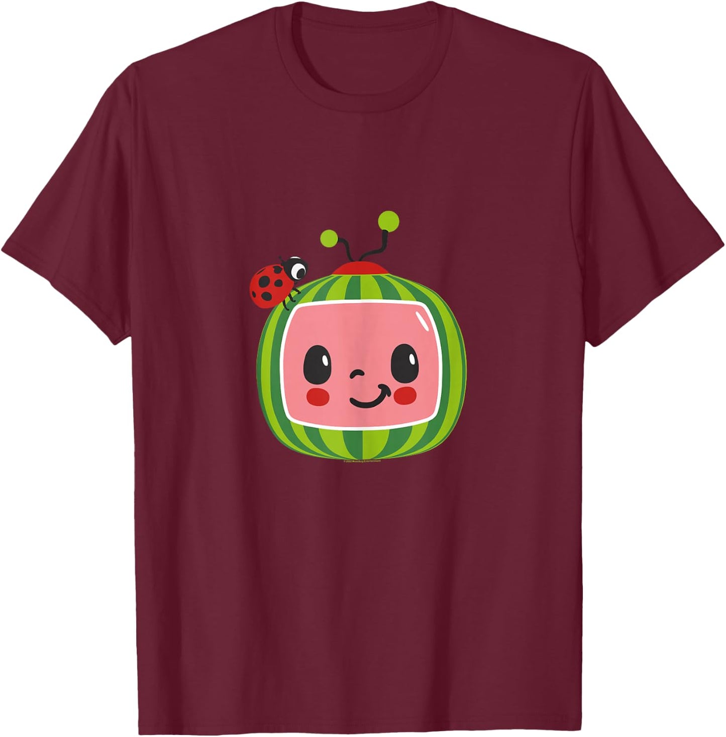 CoComelon Classic Smiling Centered Ladybug T-Shirt - T-Shirt | Maroon