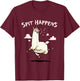 Spit Happens Funny Llama Cartoon T-Shirt - T-Shirt | Maroon