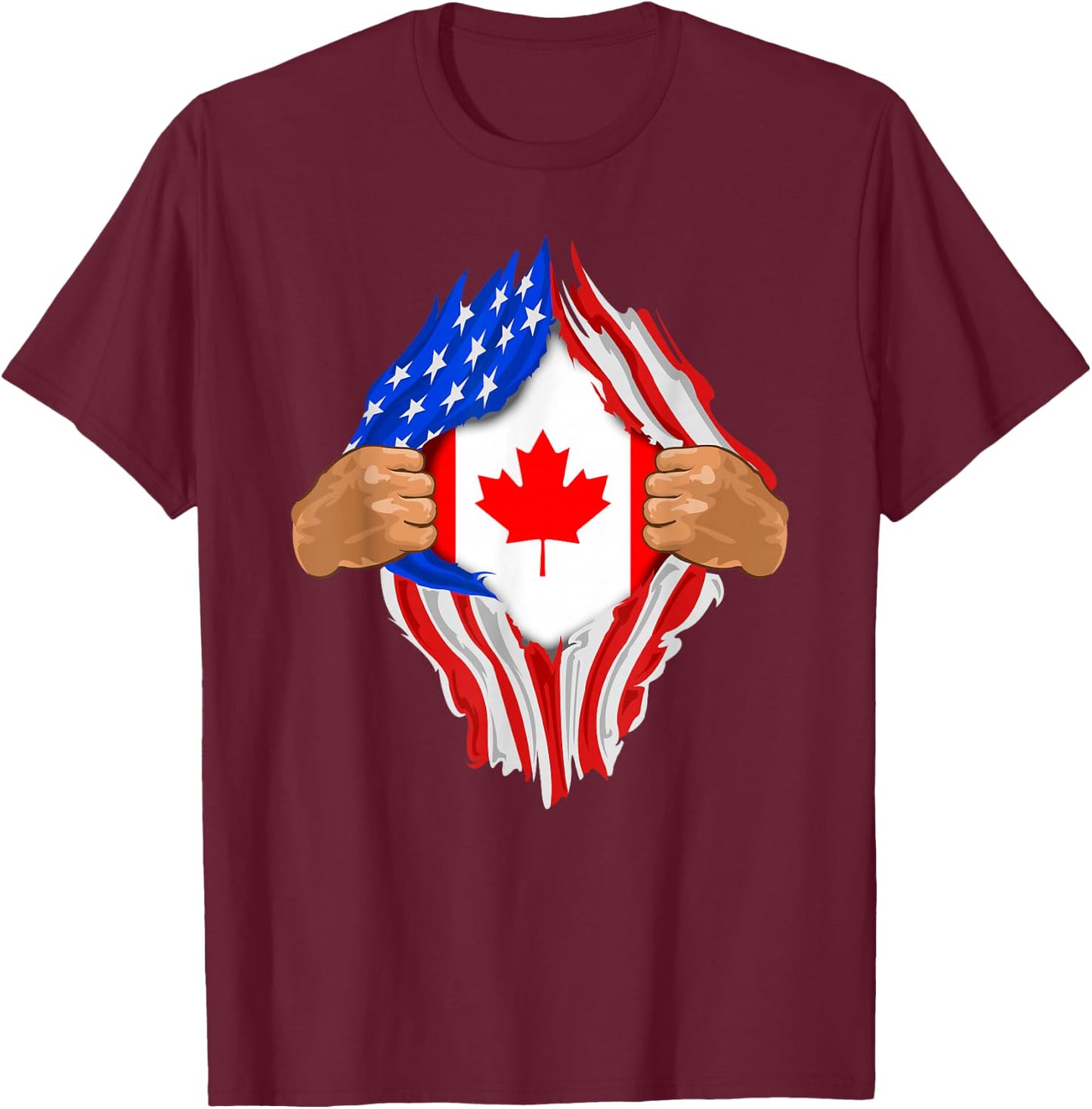 Canadian Blood Inside Me | Canada Flag Gift T-Shirt - T-Shirt | Maroon