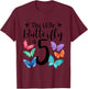 5 Year Old Butterfly Birthday Girls 5th Girl Party Gift T-Shirt - T-Shirt | Maroon