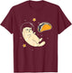 Astronaut Cat in Outer Space | Taco Moon T-Shirt - T-Shirt | Maroon