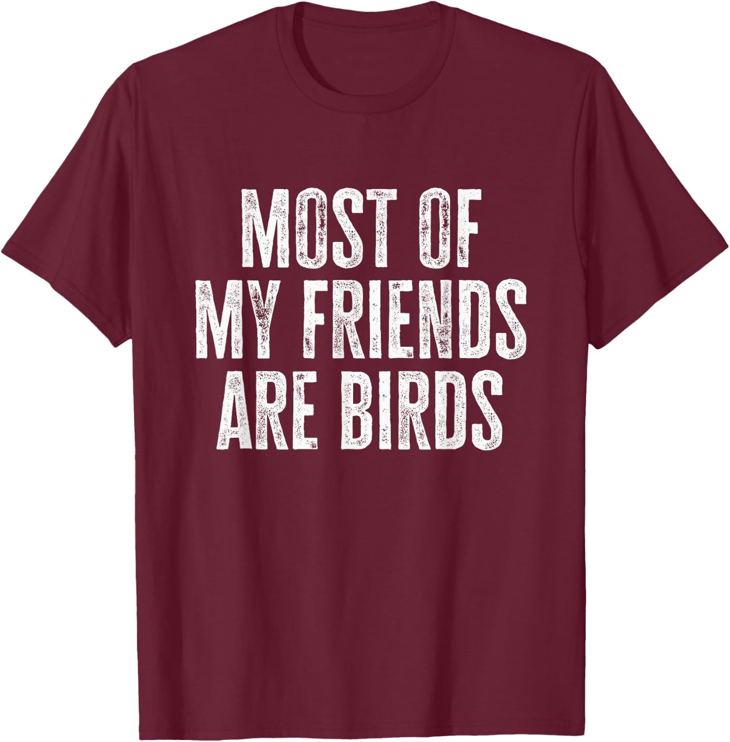 Most of My Friends Are Birds Funny Birds T-Shirt - T-Shirt | Maroon