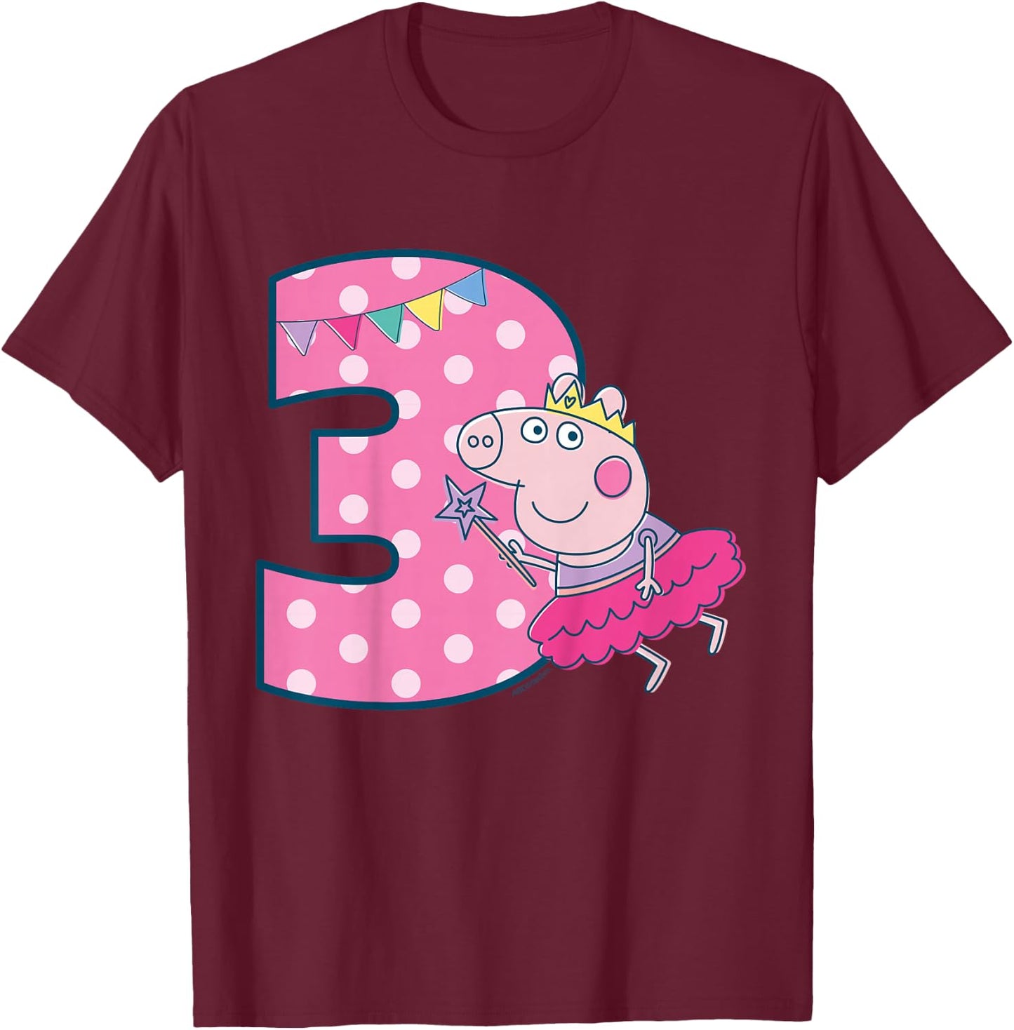 Peppa Pig 3 Geburtstag T-Shirt - T-Shirt | Maroon