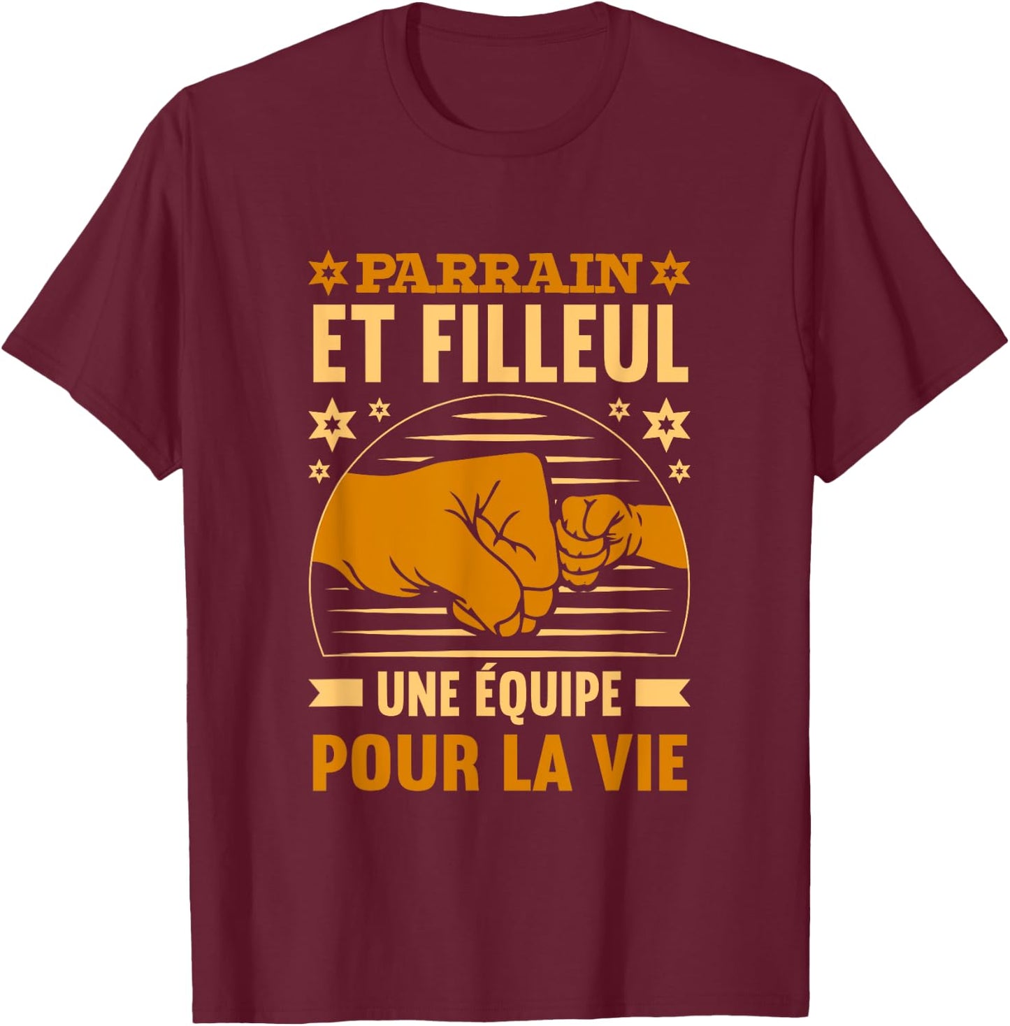 Godfather Filleul Humor , Black, S T-Shirt - T-Shirt | Maroon