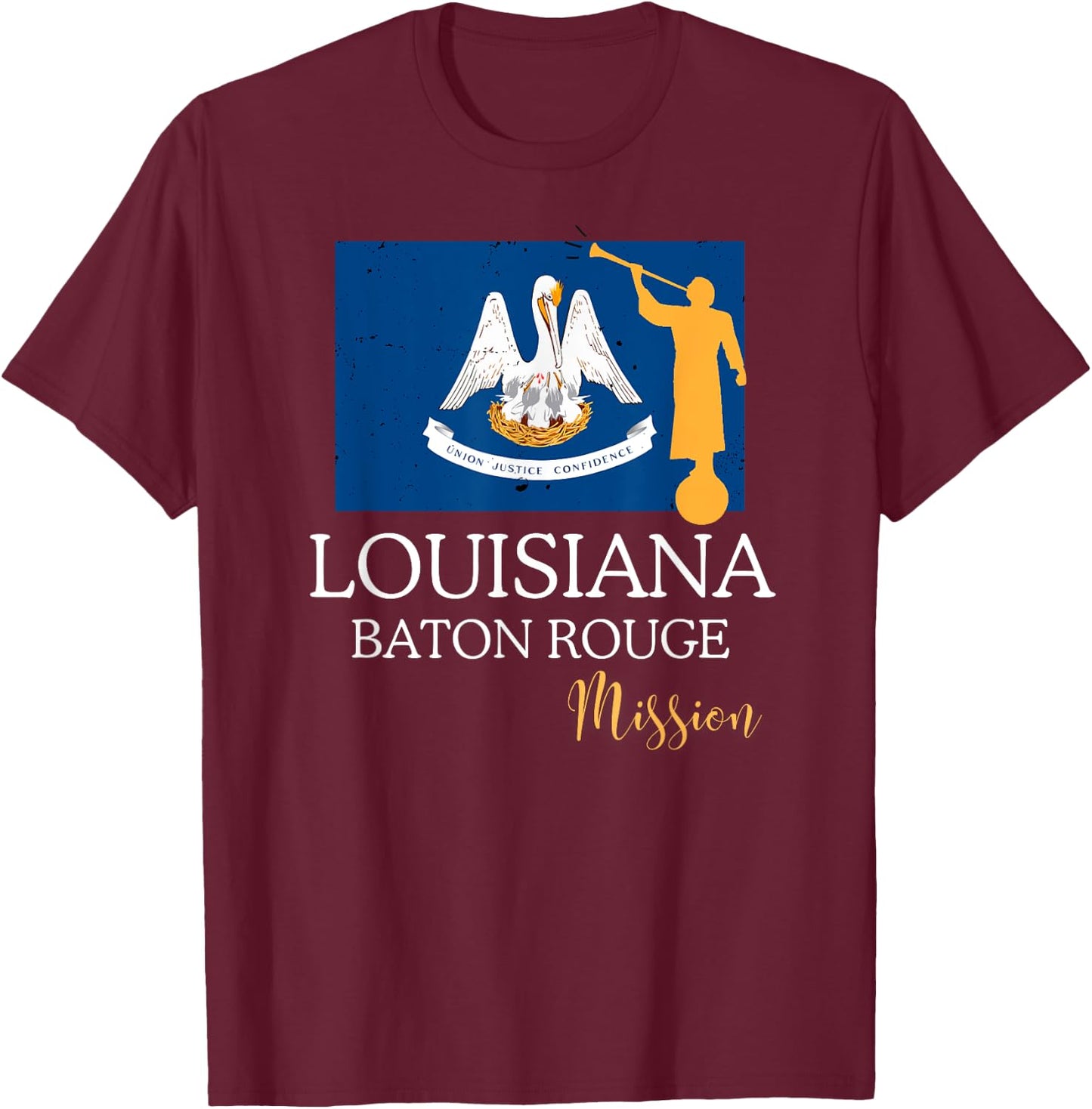 Louisiana Baton Rouge Mormon LDS Mission Missionary T-Shirt - T-Shirt | Maroon