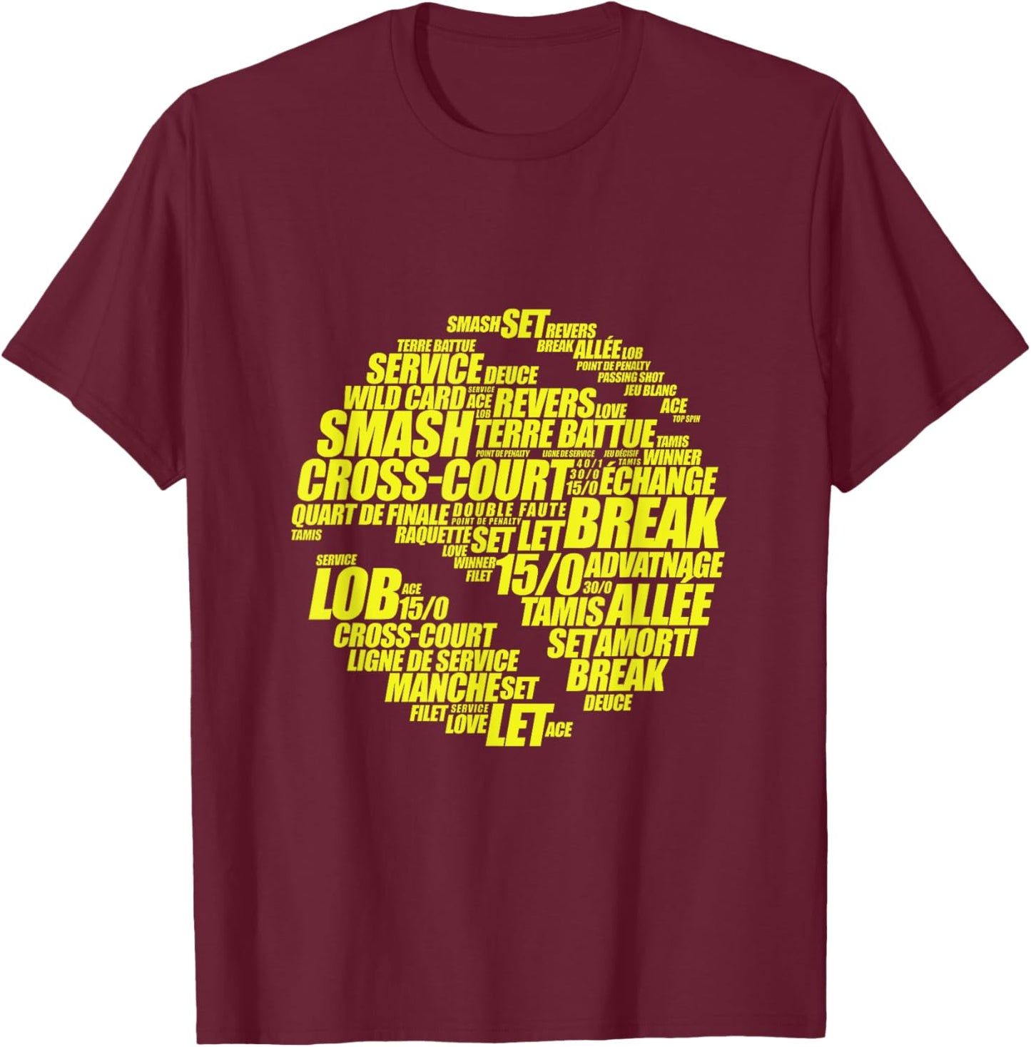 Tennis Player Accessory Humorous Man , Black, S T-Shirt - T-Shirt | Maroon