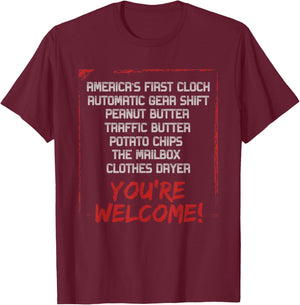 Youre Welcome Black History Month Pride African Inventors T-Shirt - T-Shirt | Maroon