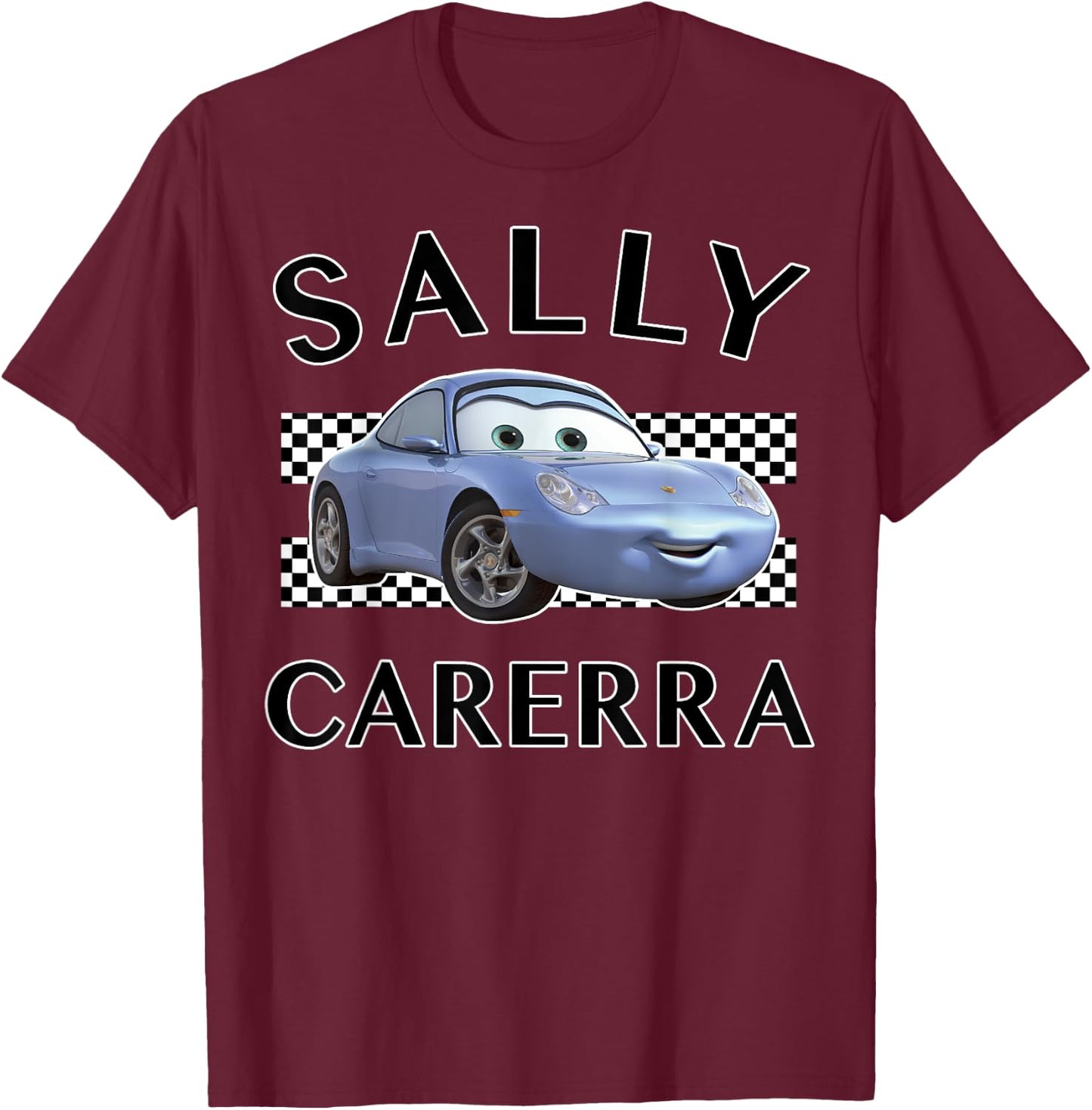 Disney Pixar Cars Sally Carerra Finish Line , Blue, S T-Shirt - T-Shirt | Maroon
