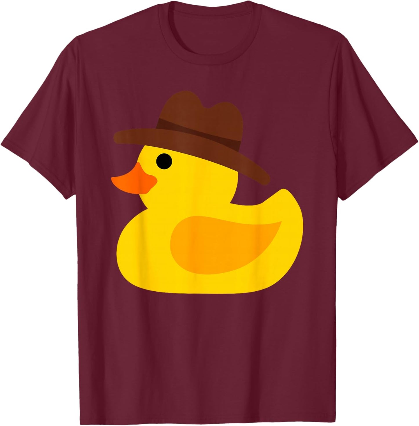 Funny Rubber Ducky Cool Duckie Rubber Duck With Cowboy Hat T-Shirt - T-Shirt | Maroon