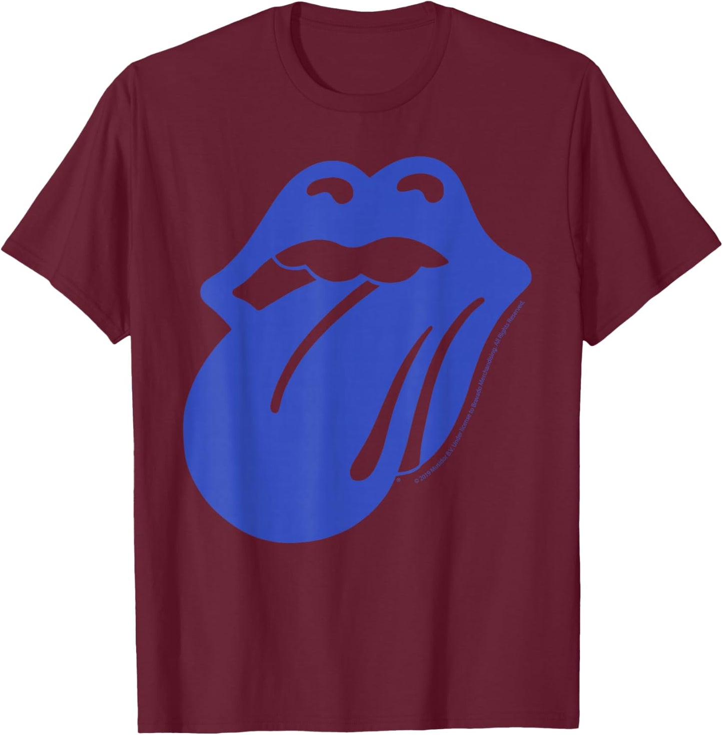 Rolling Stones Offizielles Blau & Lonesome 72 T-Shirt - T-Shirt | Maroon