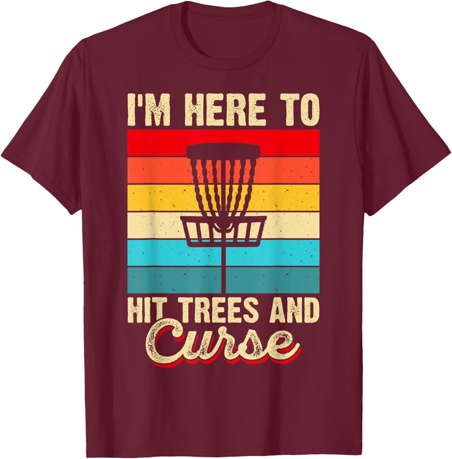 Disc Golf Shirt Disc Golf Bekleidung Herren Disc Golf Zubehör T-Shirt - T-Shirt | Maroon