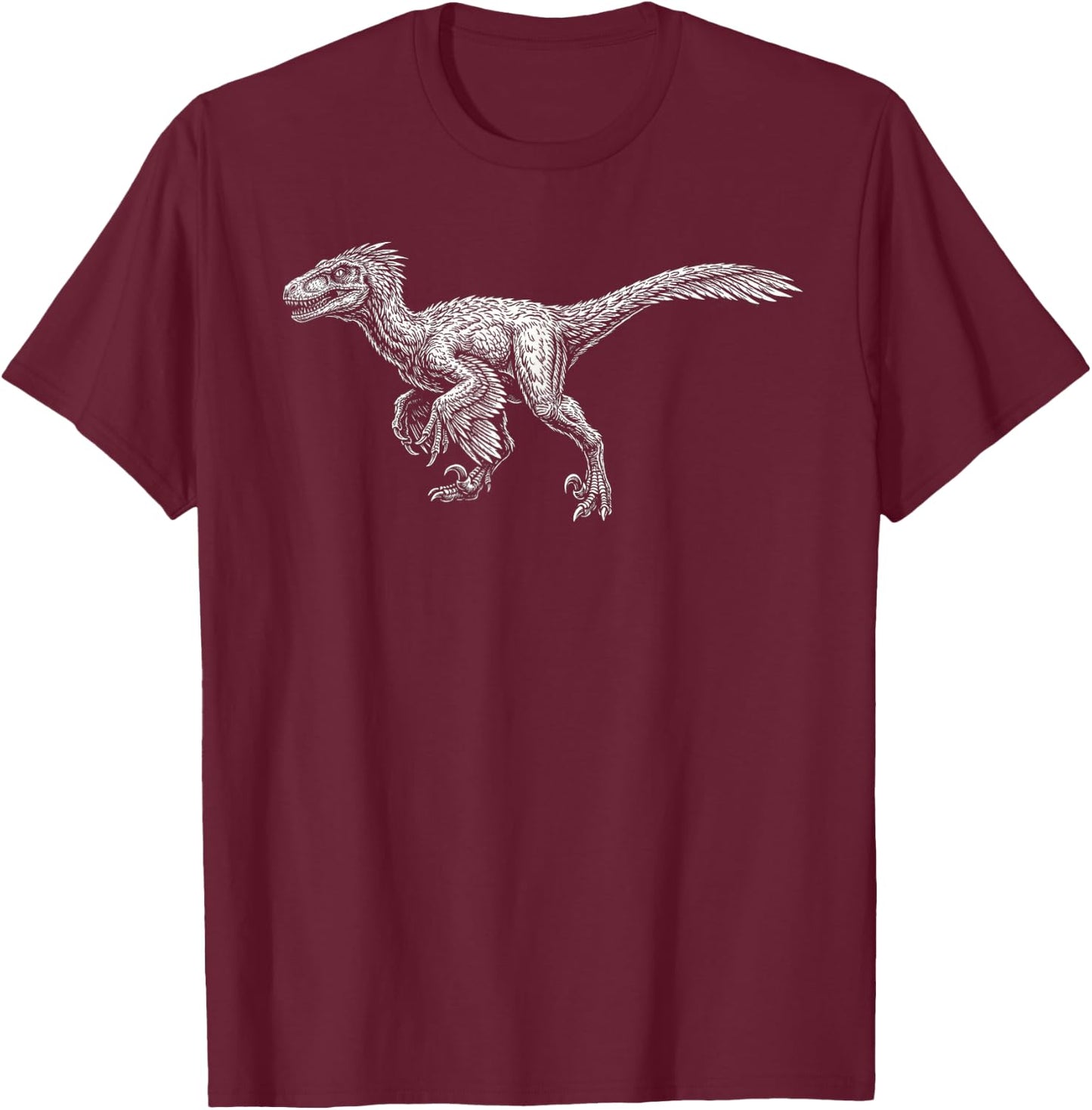 Utahraptor Dinosaur T-Shirt - T-Shirt | Maroon