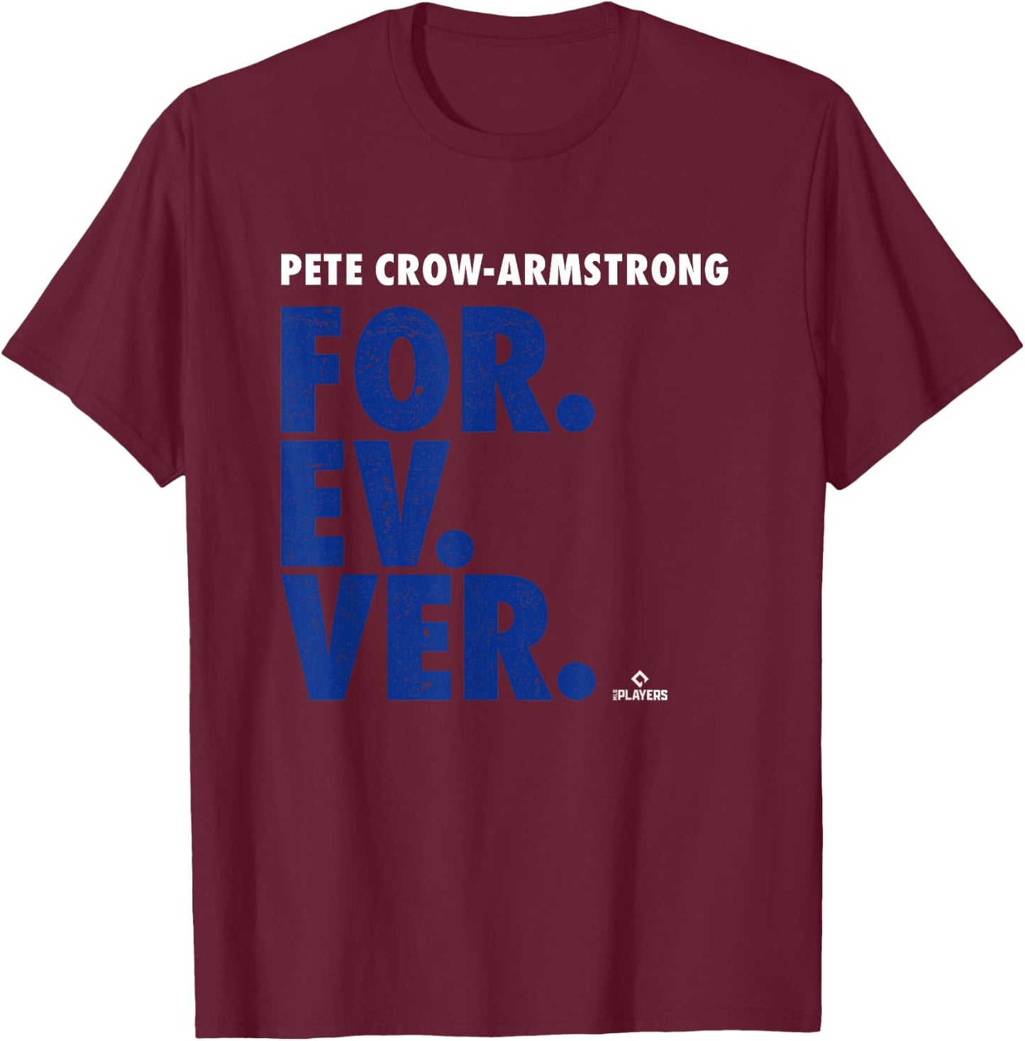 Forever Baseball Pete Crow-Armstrong Chicago Baseball MLBPA T-Shirt - T-Shirt | Maroon