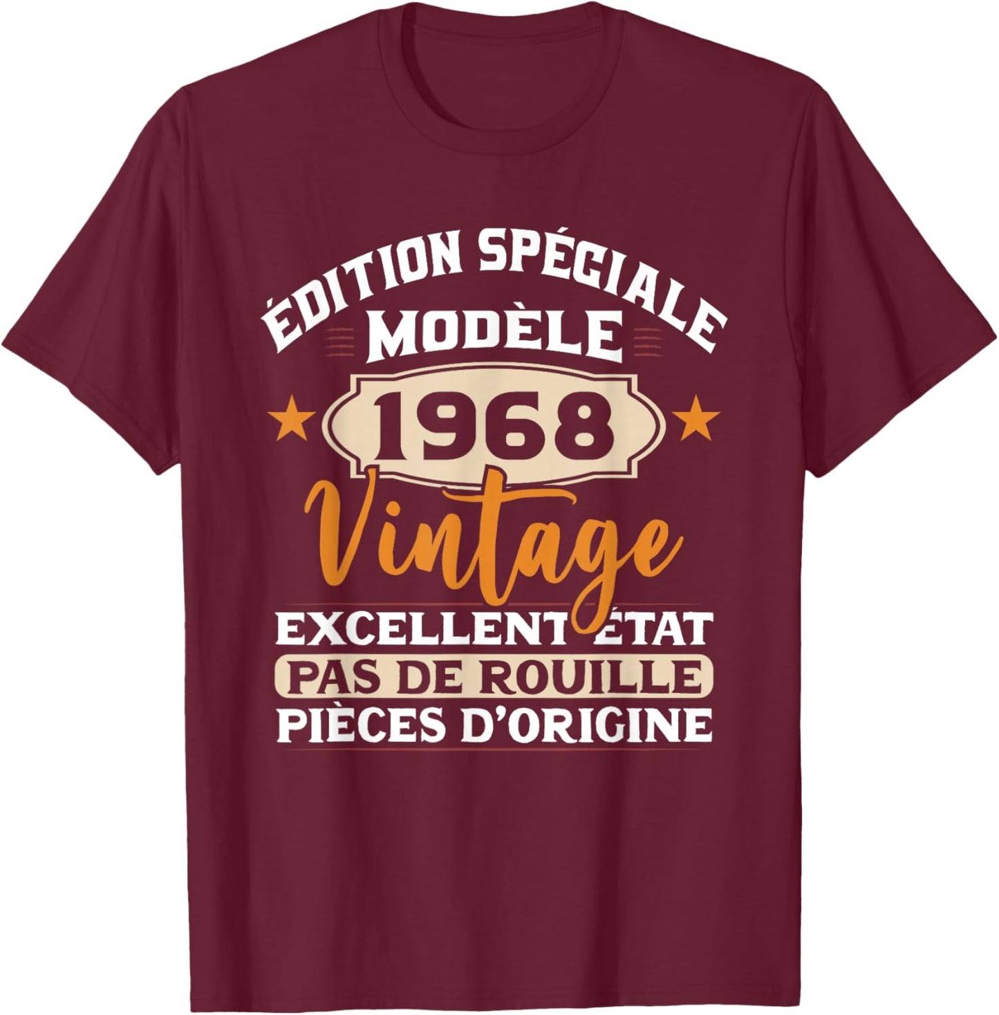 Original Gift Vintage 1968 Birthday Party 57 Years Man T-Shirt - T-Shirt | Maroon