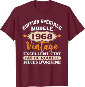 Original Gift Vintage 1968 Birthday Party 57 Years Man T-Shirt - T-Shirt | Maroon