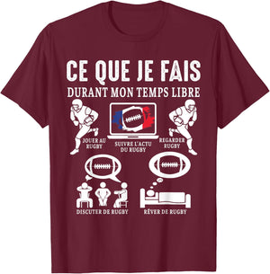Rugby what I do rugby fan Rugby player france Funny , Black, S T-Shirt - T-Shirt | Maroon