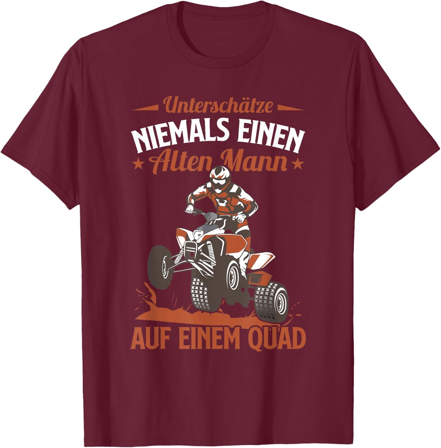Quad Biker Lustiges Einen Alten Mann Auf Einem Quad T-Shirt - T-Shirt | Maroon