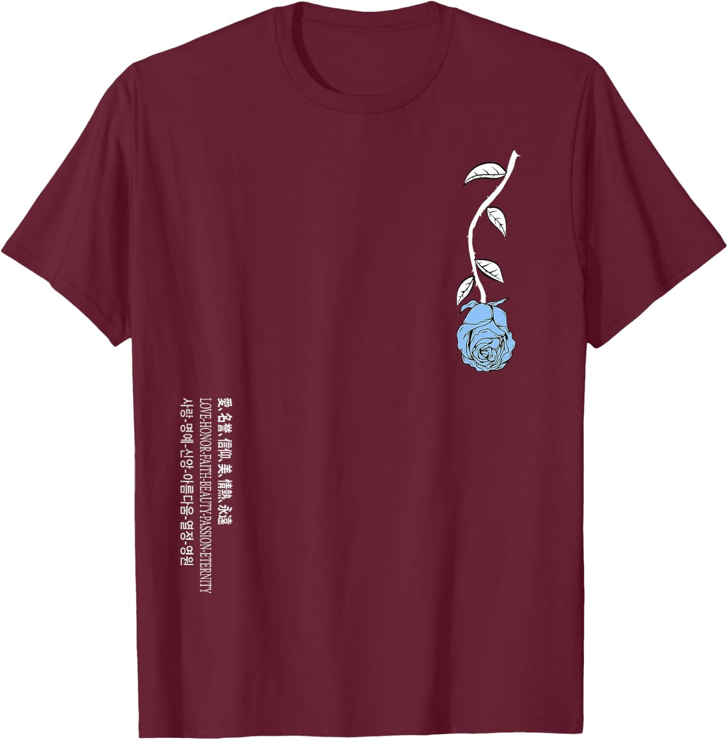 Blue Rose Never Lost In Translation Blue Graphic T-Shirt - T-Shirt | Maroon