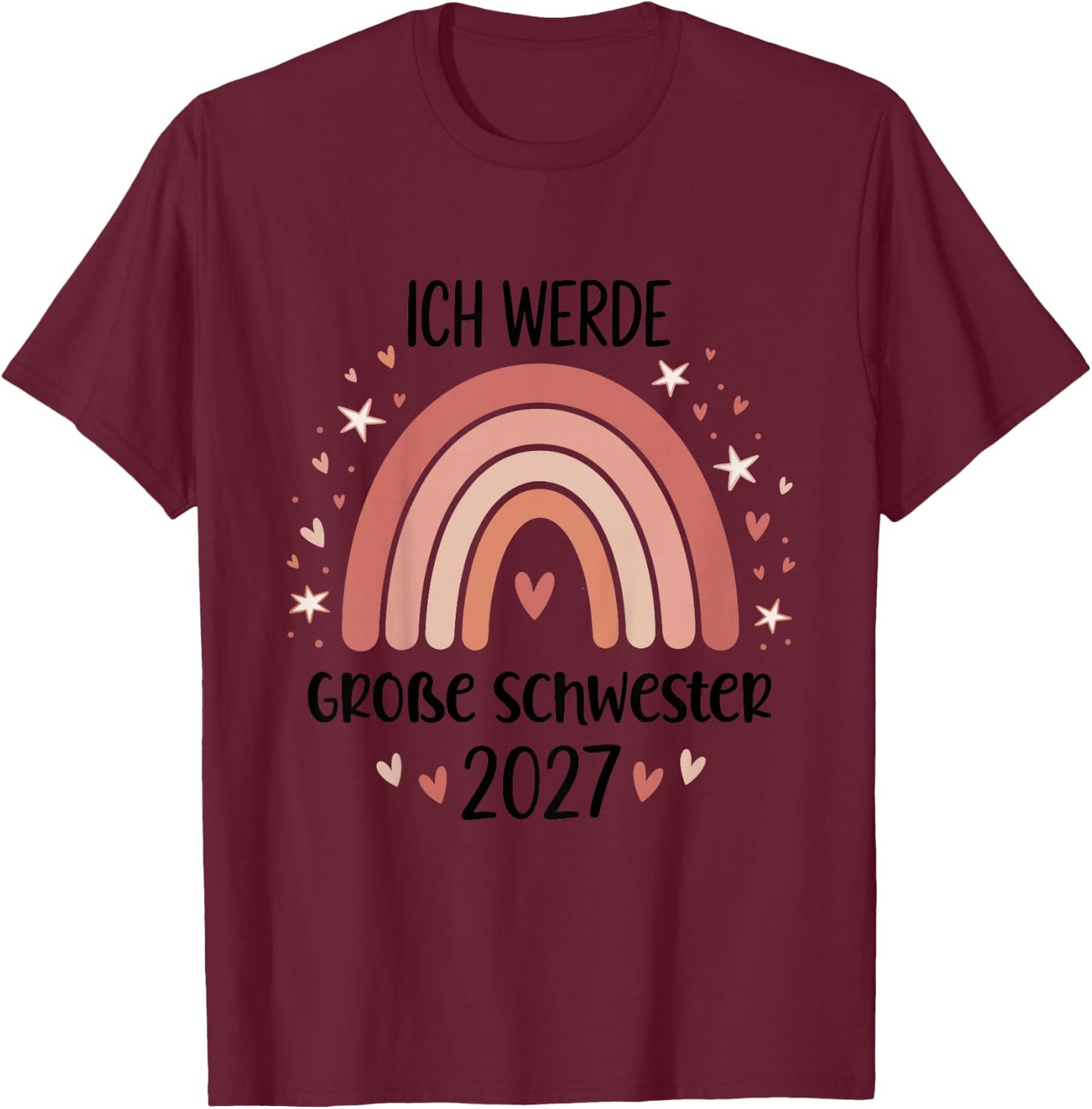 Kinder Ich Werde Große Schwester 2027 T-Shirt - T-Shirt | Maroon