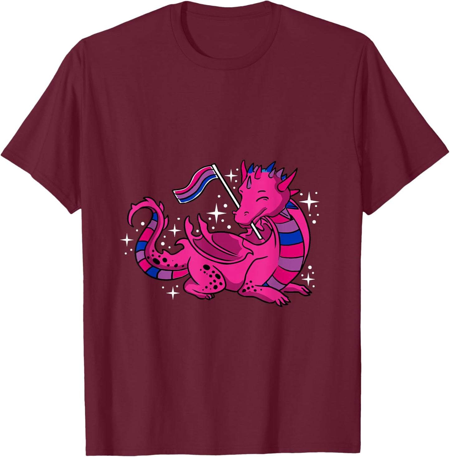 Dragon Bisexual Pride T-Shirt - T-Shirt | Maroon