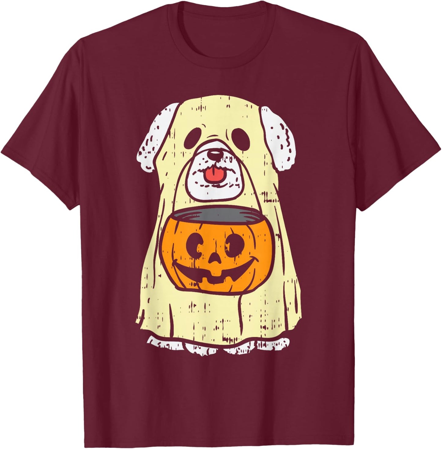 Bichon Frise Ghost Funny Halloween Costume Dog Owner Lover T-Shirt - T-Shirt | Maroon